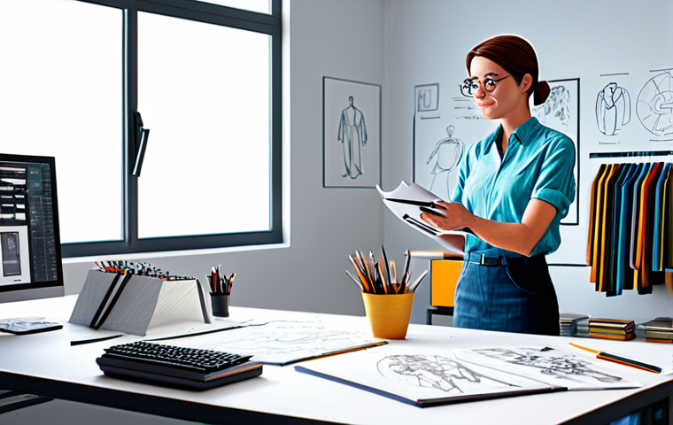 캐릭터 디자인 실습 강의 추천 - Visual Storytelling**

"A fully clothed character designer, female, in a brightly lit studio, surrou...