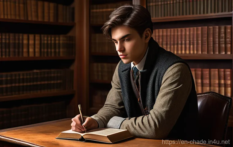 캐릭터 디자인에서 실수 줄이는 방법 - Prompt 1: The Haunted Scholar**