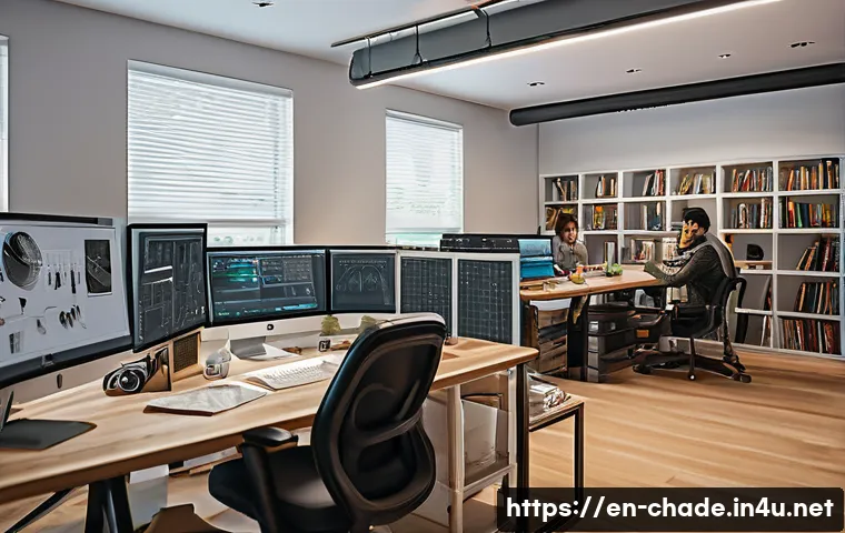 캐릭터 디자인 협업툴 추천 - A bustling digital art studio environment, filled with diverse character designers – men and women o...