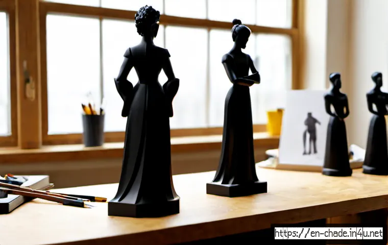 캐릭터 디자인의 중요 요소 - Photorealistic character designer’s workspace, a diverse creative professional arranging expressive ...